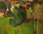 保罗 高更 : View of Pont-Aven from Lezaven